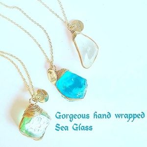 Hand Wrapped Sea Glass Necklace